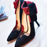 Image of Navy blue & Red high heel Italian shoes